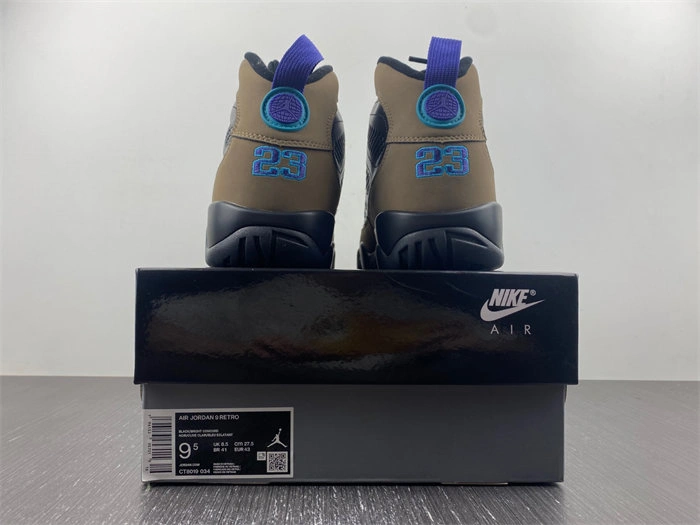 Vibrant Jordan 9 Retro Light Olive Concord CT8019- 4064