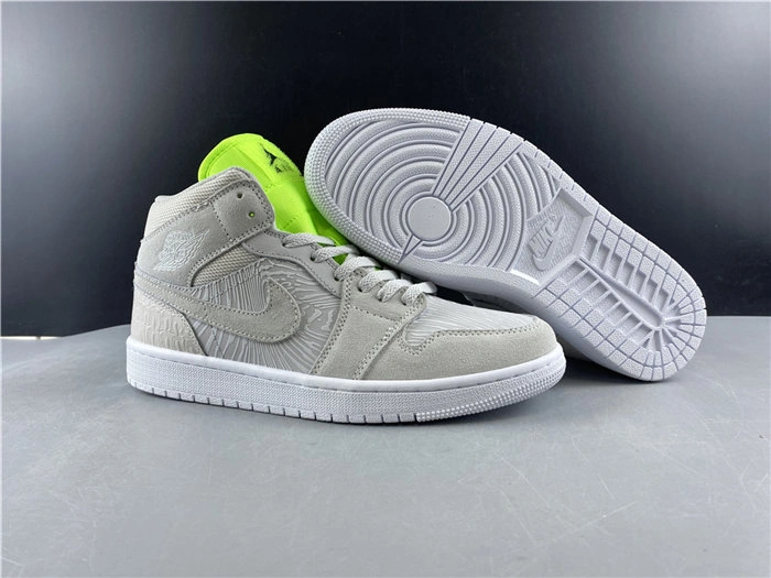 Jordan1 Mid Vast Grey Ghost Green CV3018- Cozy 3753