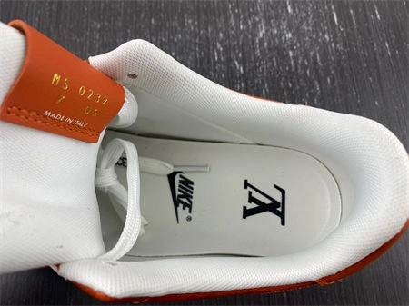 ZipUp Luis Vitton Nike Air Force 1 Low By Virgil Abloh White Orange 5140