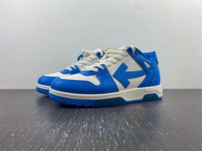 FastDry OFF-WHITE Out Of Office OOO Low Tops White Blue OMIA189F22LEA 3114
